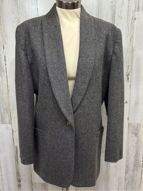 Radcliffe‎ Vintage Gray Wool Shawl Collar Blazer Jacket